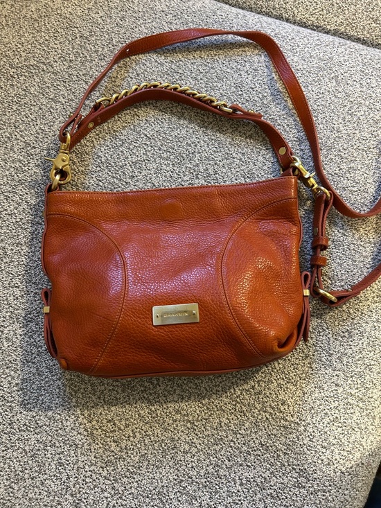 Brahmin Handbags - Brahmin Pebbled Leather Crossbody in Burnt Orange with Gold Hardware